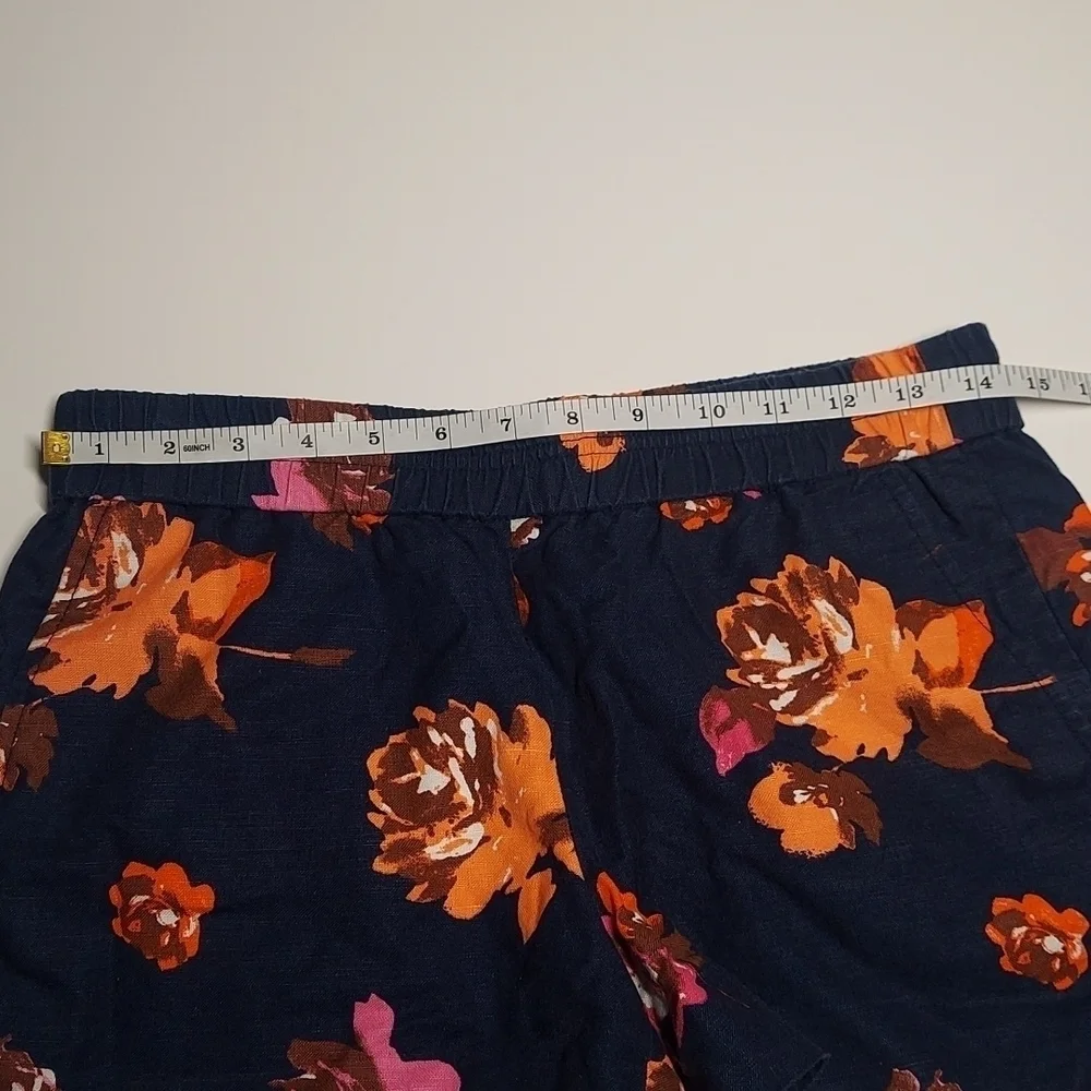 J.Crew Factory Navy Blue Floral Pull On Short Size 2 - Picture 5 of 11
